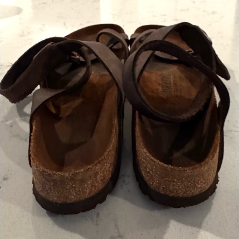 Birkenstock Yara Oiled Leather Sandals Size 38 (US 7.5) Wrap Straps - Picture 6 of 11